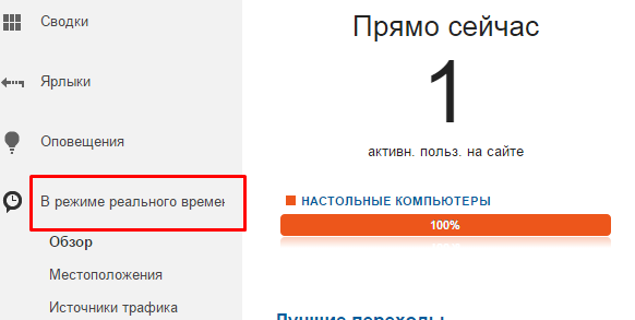 Веб аналитика Из Яндекс.Директ в Google Analytics_3 -отслеживание онлайн